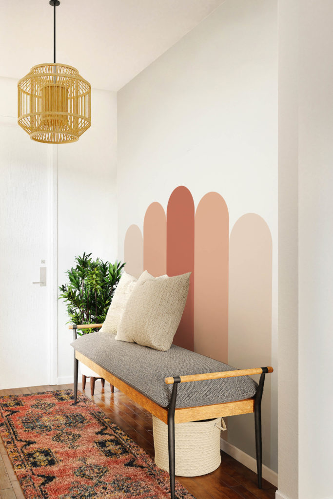 N282 papier peint Les nuances de terracotta