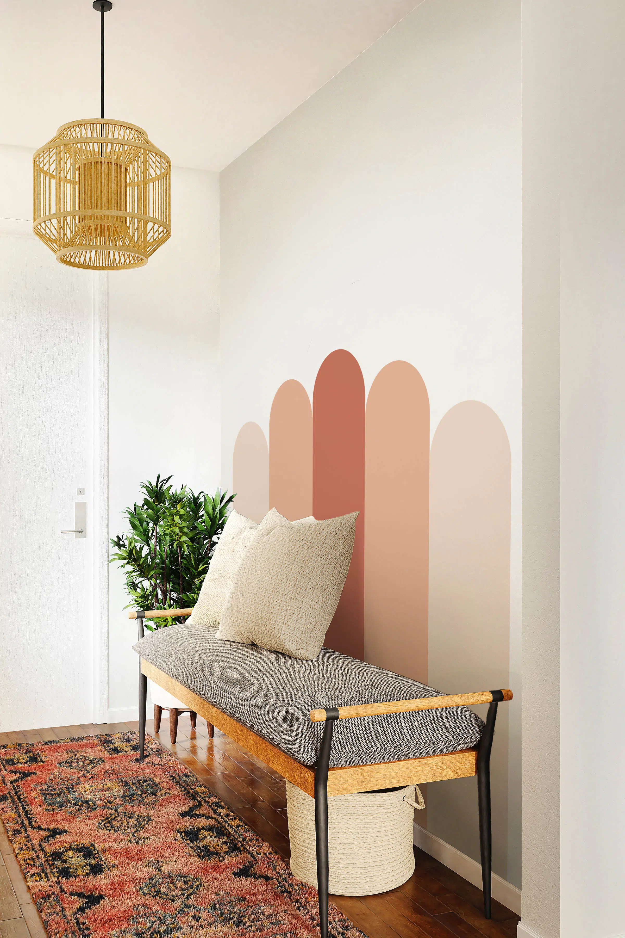 Wallpaper N282 Terracotta Living Room Headboard