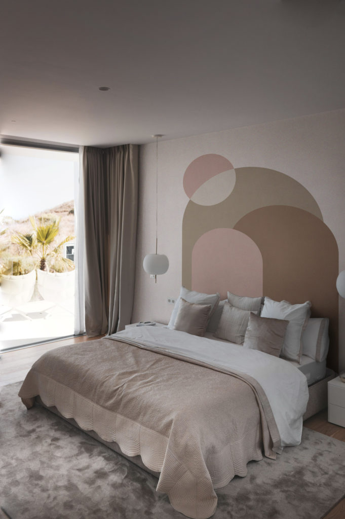 N283 papier peint Arches Boho terracotta chambre