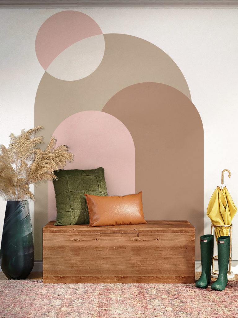 N283 papier peint Arches Boho terracotta salon