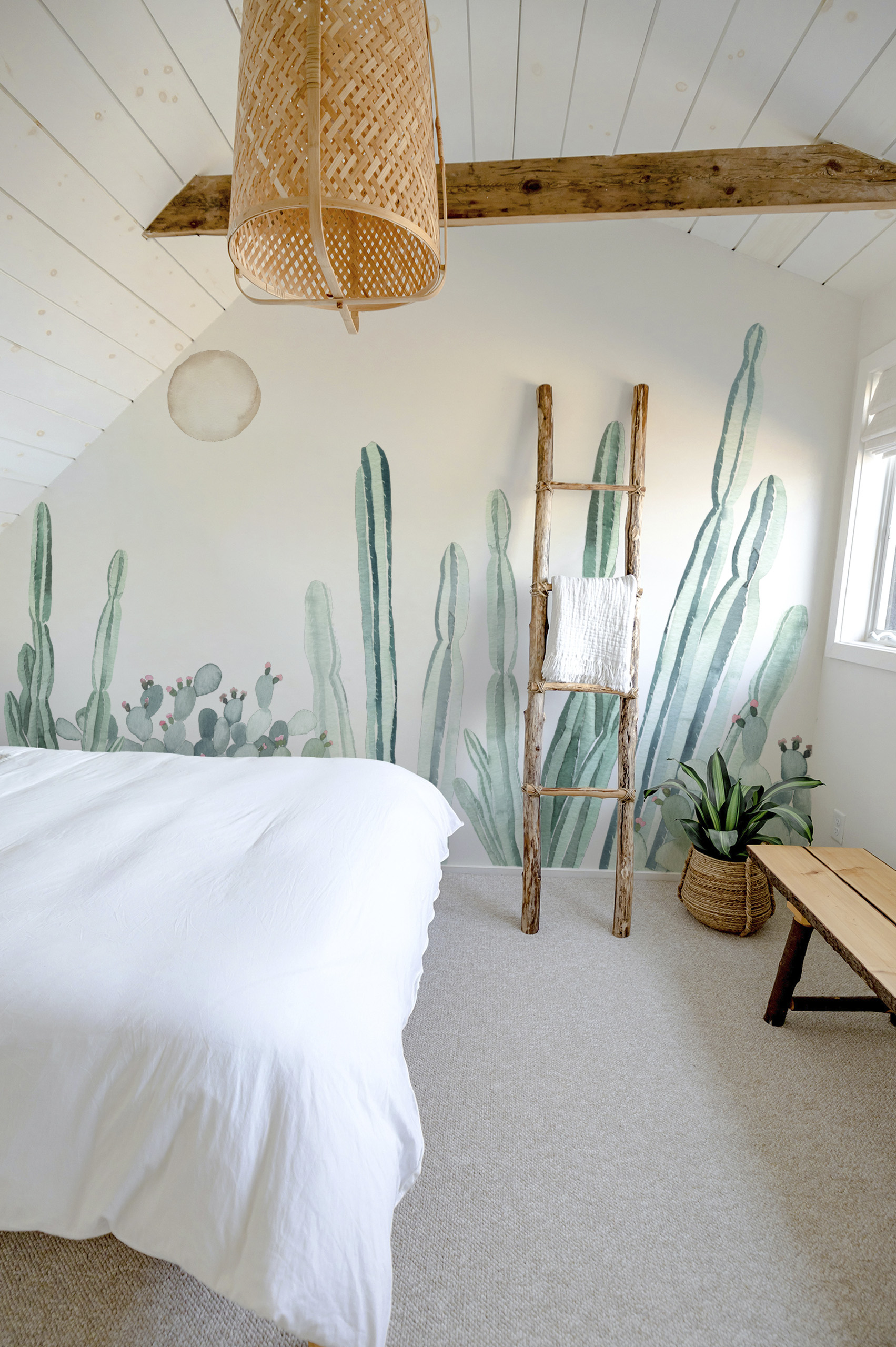 Watercolor Wallpaper n285 panoramic cactus bedroom Watercolor Wallpaper n285 panoramic cactus bedroom