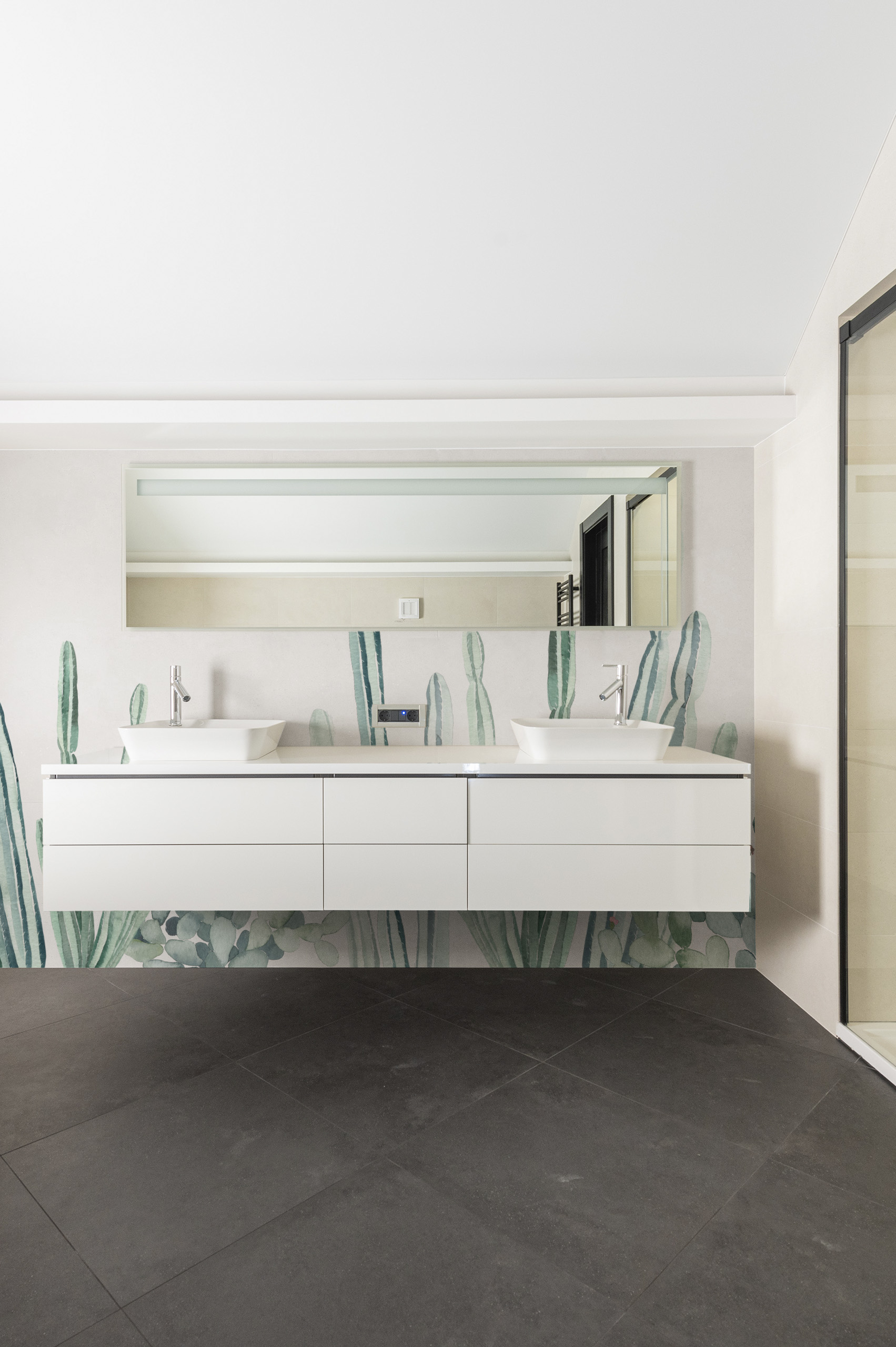 Wallpaper n285 watercolor panoramic cactus bathroom Wallpaper n285 watercolor panoramic cactus bathroom