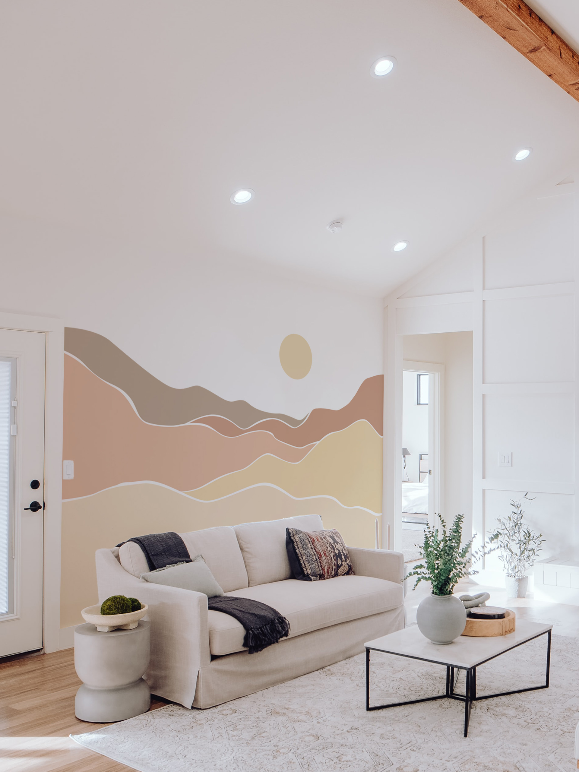 N287-1 Living Room Wallpaper Sepia Twilight Nature Sun