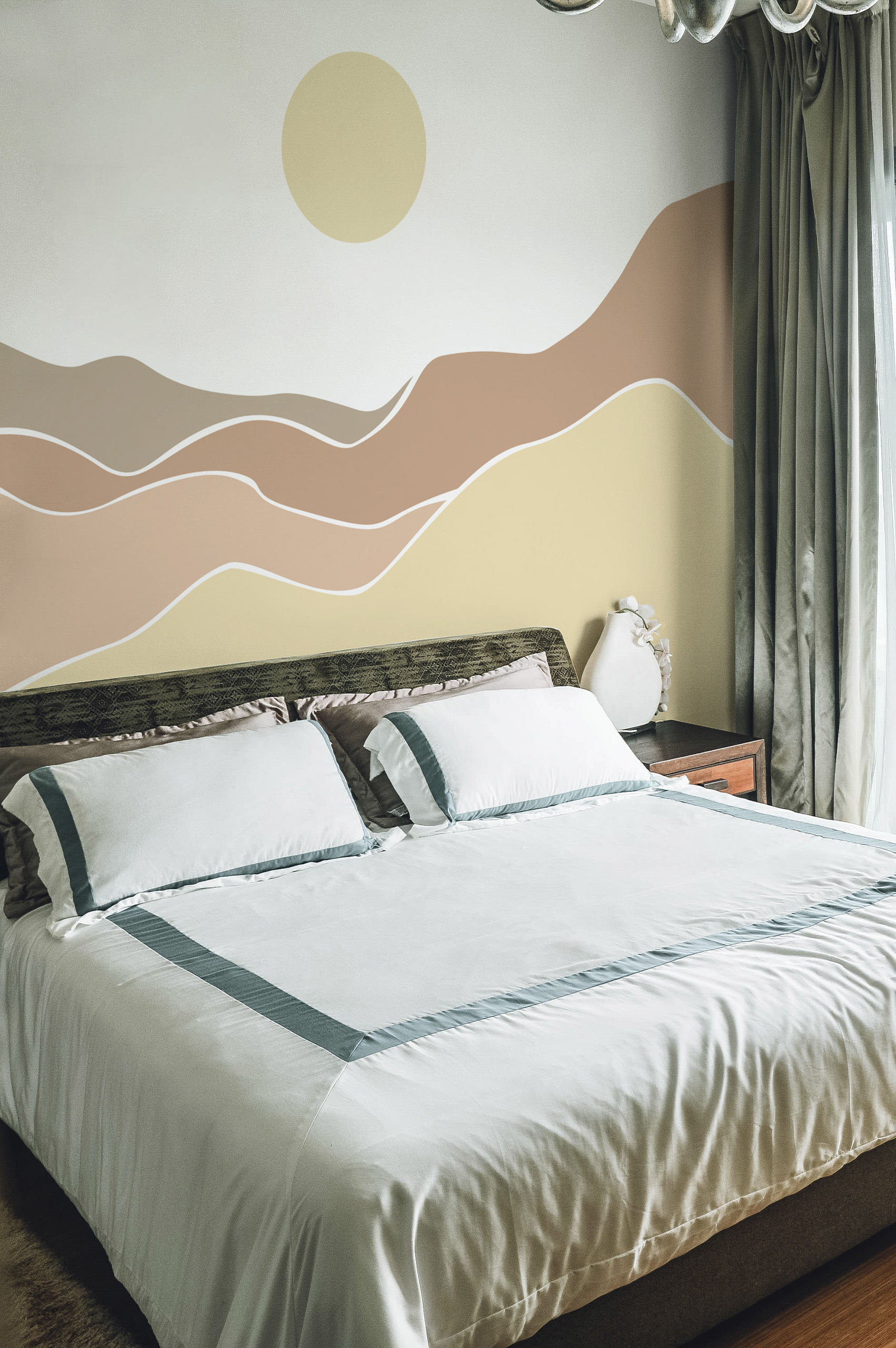 n287-3 Bedroom Wallpaper Sepia Crepuscule Nature Sun