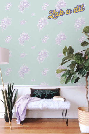 chambre papier peint mint & lila tendance