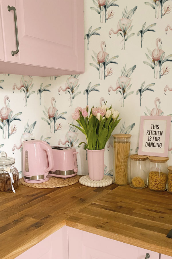 cuisine papier peint flamant rose animaux nature
