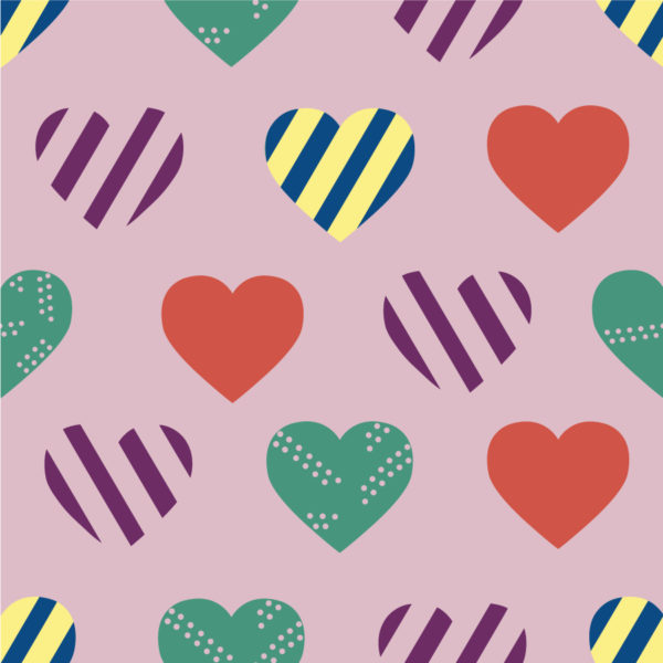 papier papier peint 297 passion coeurs multicolores fond rose