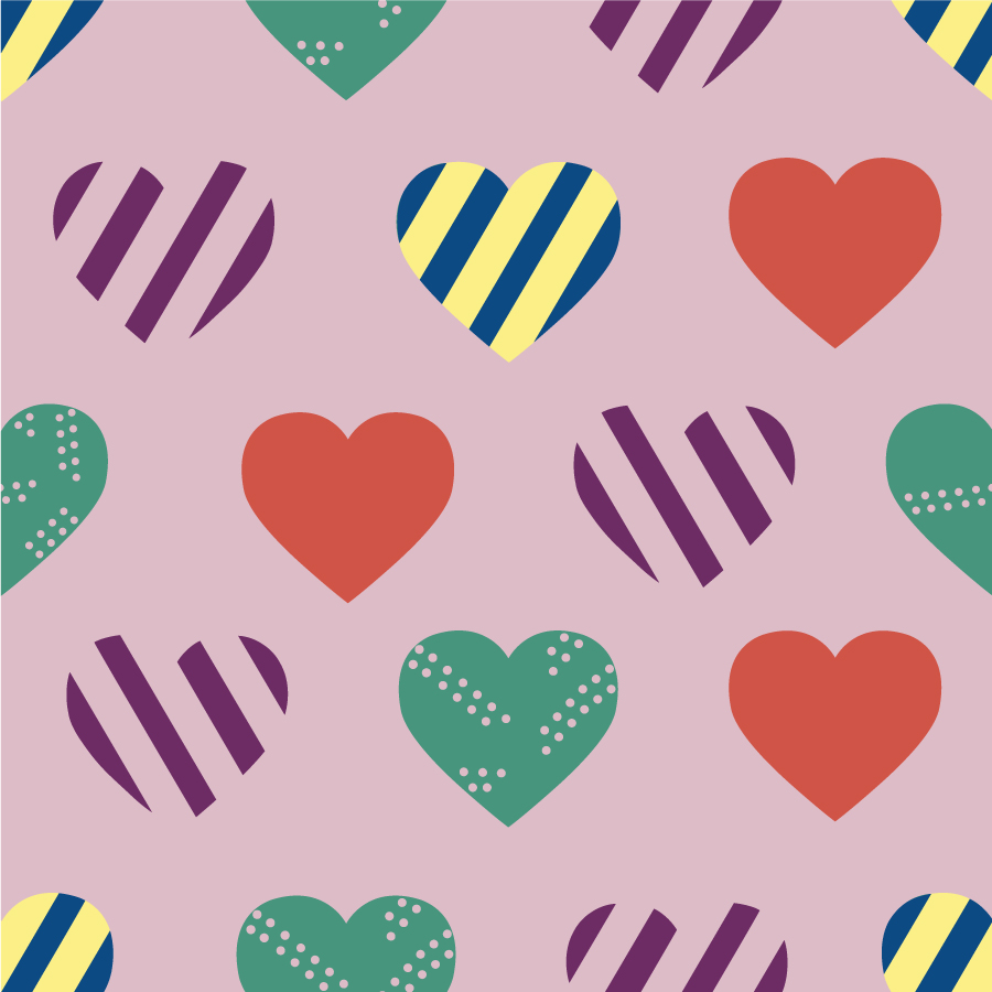 n297 papier papier peint 297 passion coeurs multicolores fond rose