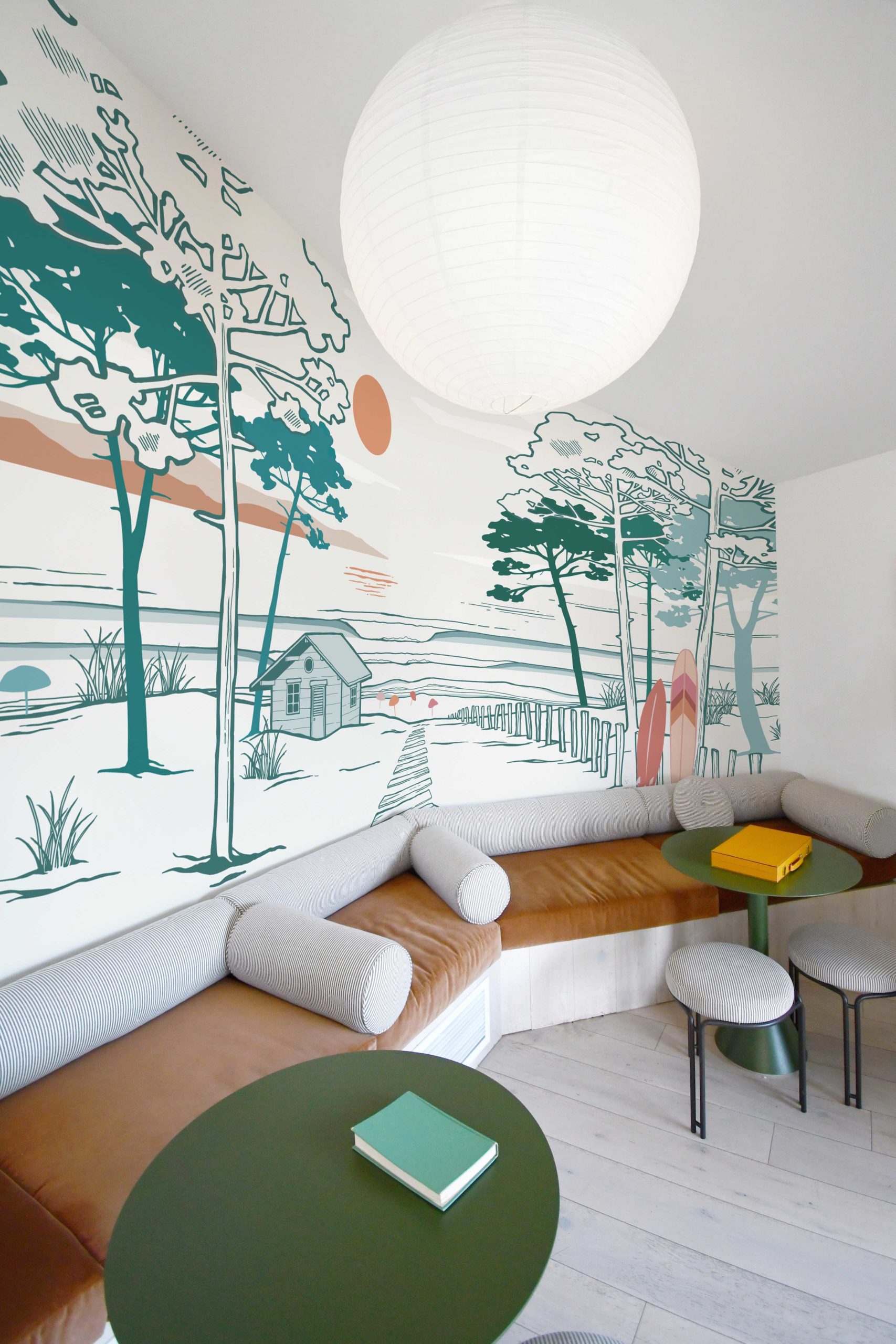 papier peint n305 landes surf ocean pinede salon