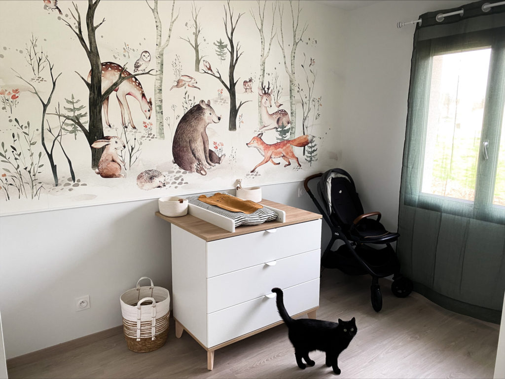 paier peint - 107 - foret - animaux - ours - client satisfait