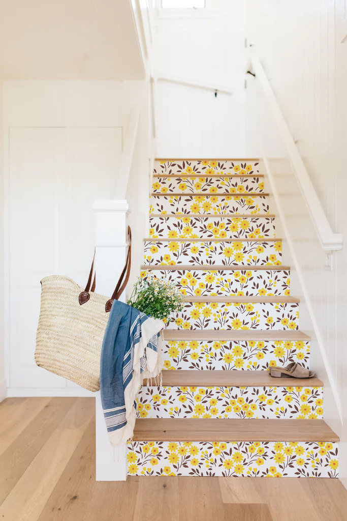 Nº374 : Papier Peint - Fleurs Sauvages escalier papier peint jaune