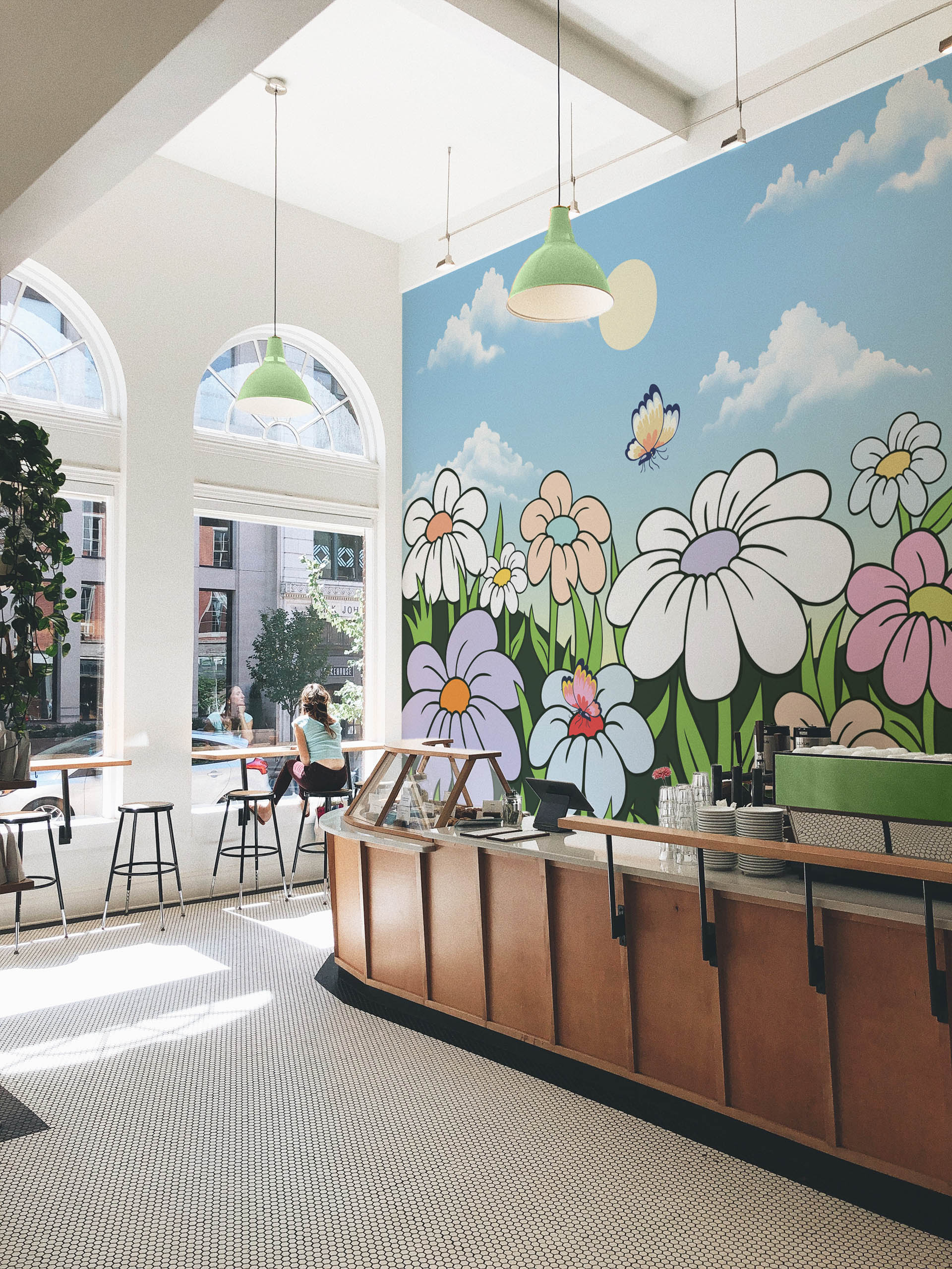 espaces publiques multicolore papier peint floral panoramique moderne paysage paradisiaque