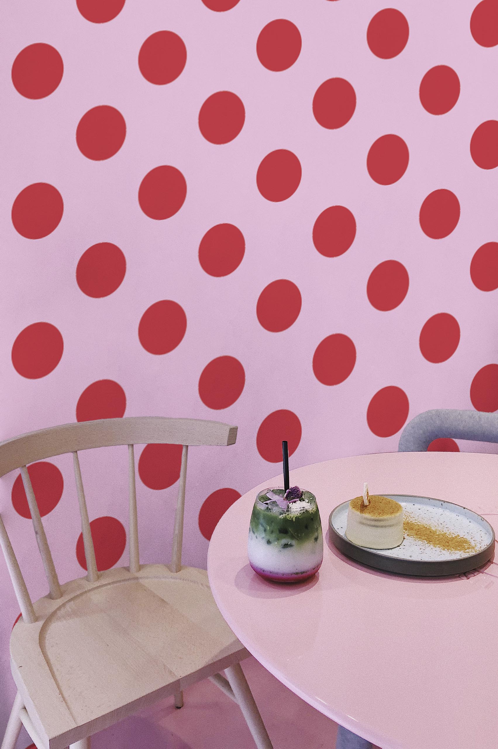 espaces publics rose papier peint folie des pois géométrique pop