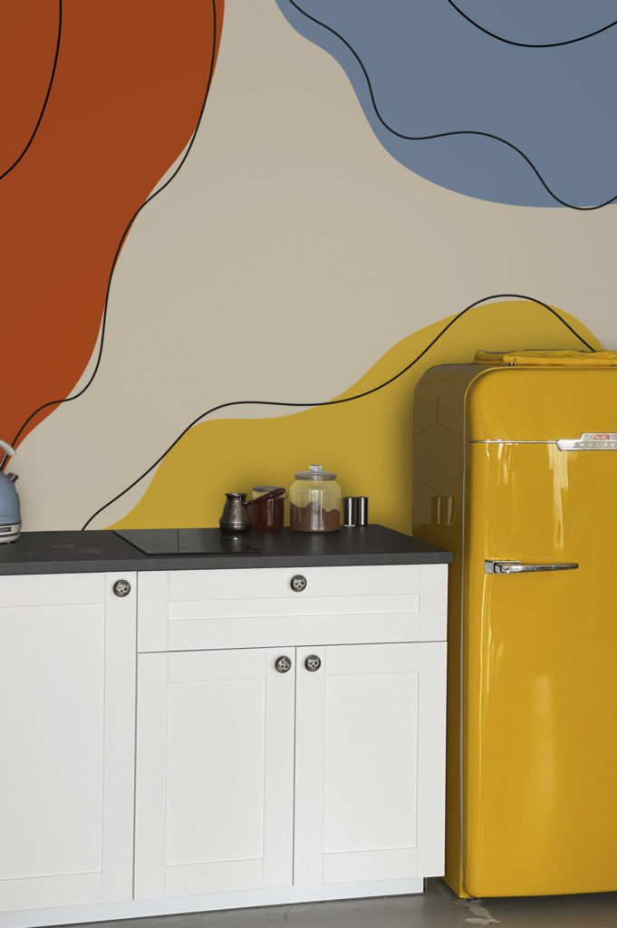 Papier peint panoramique formes douces tendance n425 cuisine