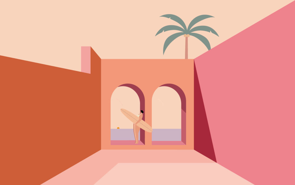 papel pintado terracota para paraiso marino panoramico