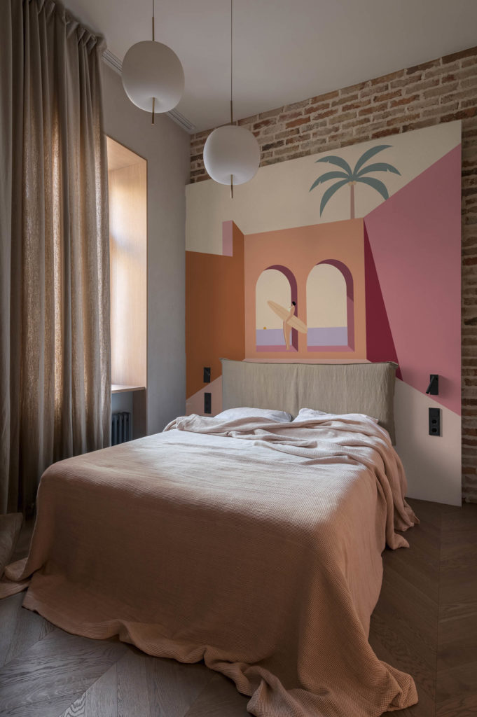 chambre terracotta papier peint paradis bord de mer panoramique