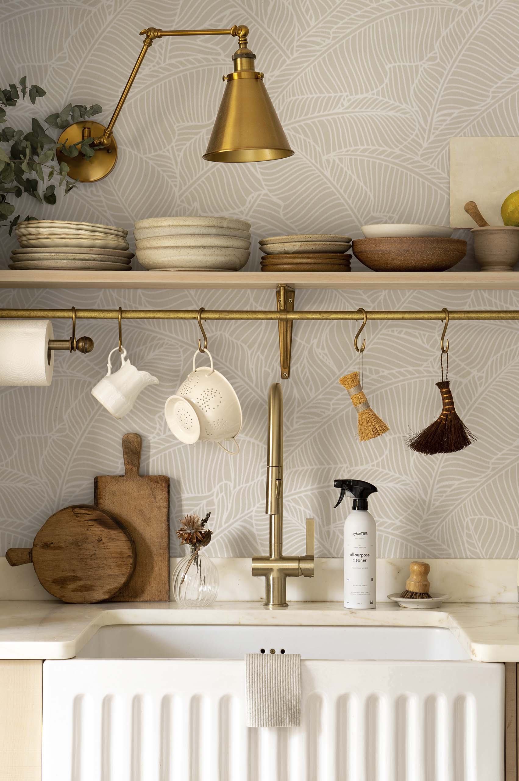 cuisine beige papier peint Jungle de Bananier Chic végétal