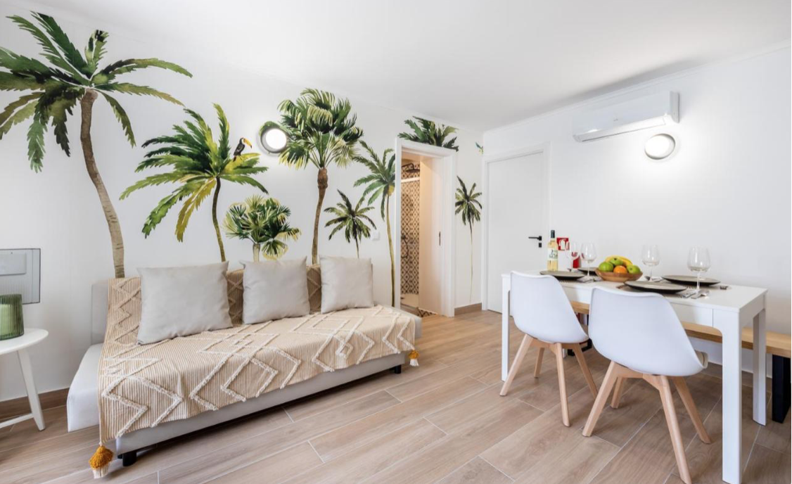 client satisfait salon papier peint n101 palmier vert