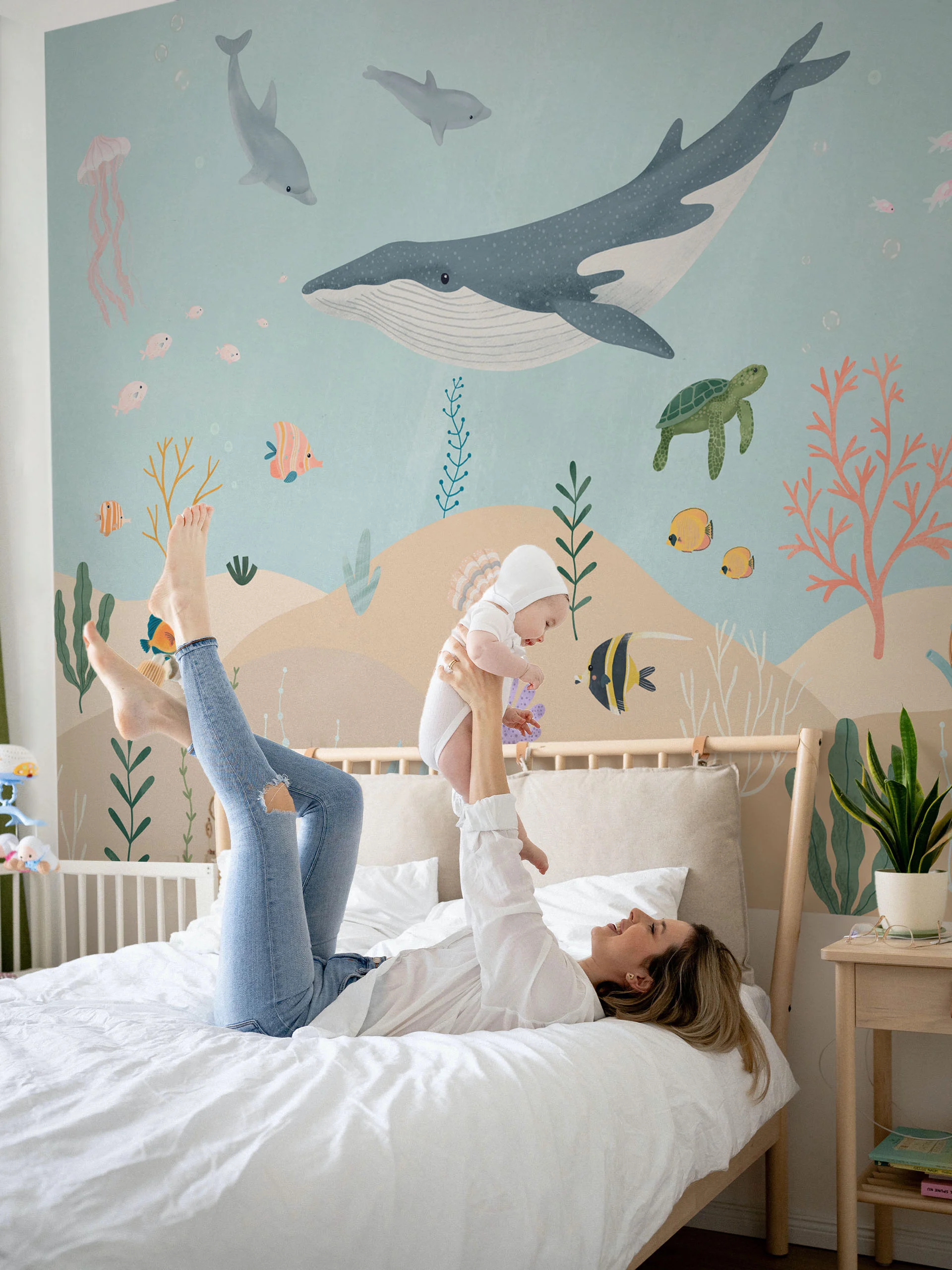 papier peint ocean plongee sous marine enfant panoramique