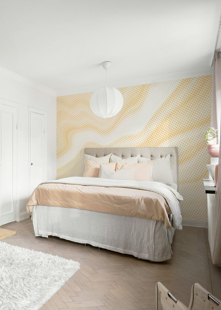 N°656 : Ondes Subtiles - jaune - chambre.